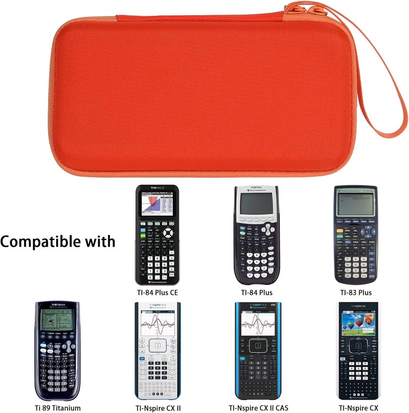 Co2Crea Carrying Case for Texas Instruments TI-84 Plus CE Python Enhanced/TI-84/TI-Nspire CX II CAS/TI-Nspire CX II/TI-83 Plus/TI-89 Titanium/TI-85/TI-86 Color Graphing Calculator, Metallic Coral Case - Image 2
